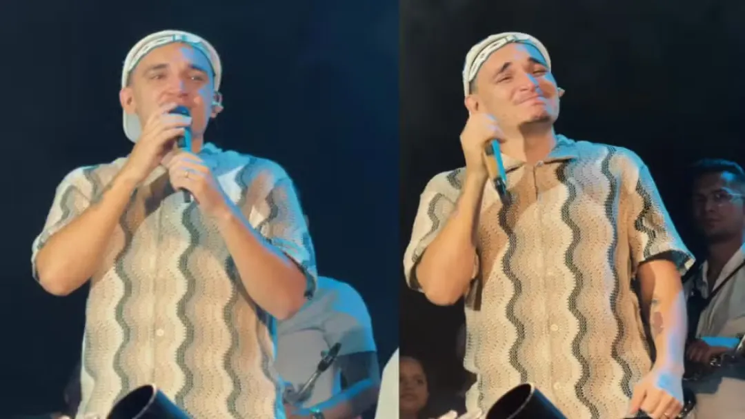 João Gomes chora ao rever professora em show