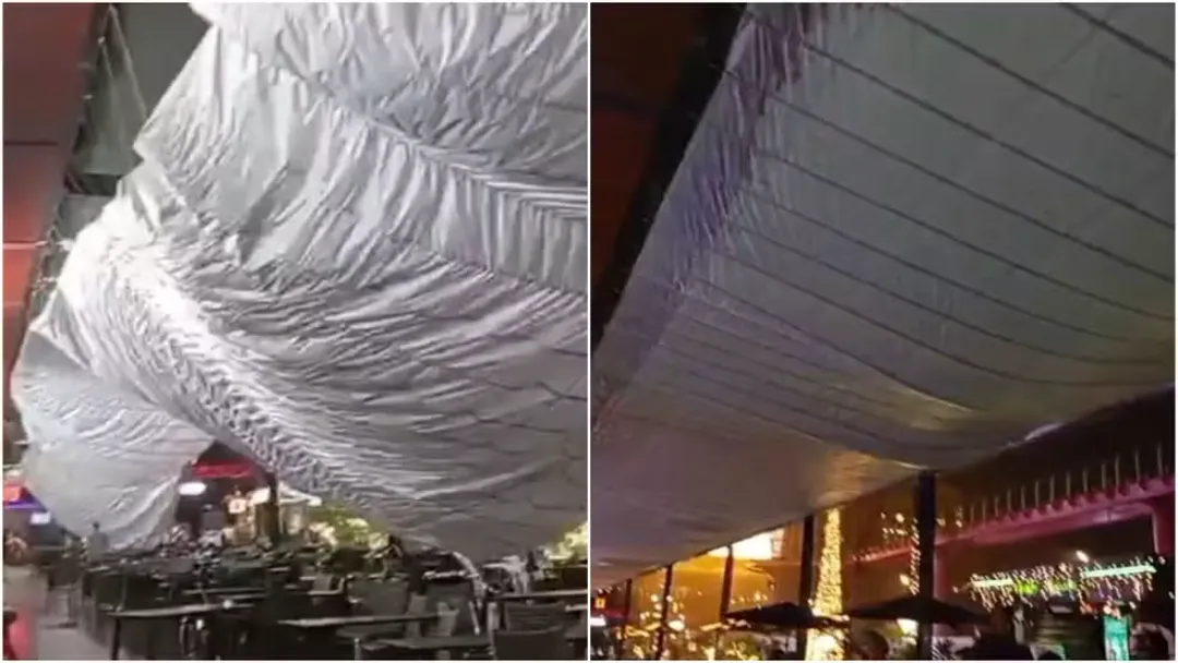 Cobertura de shopping em Caldas Novas desaba com forte chuva