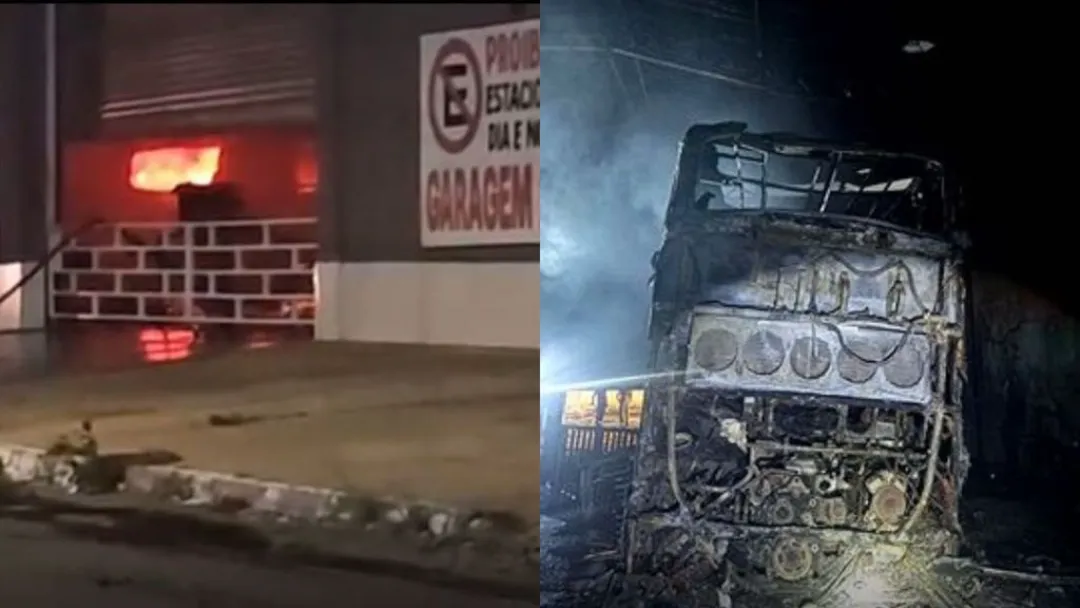 Incêndio em galpão de ônibus sertanejos assusta Goiânia