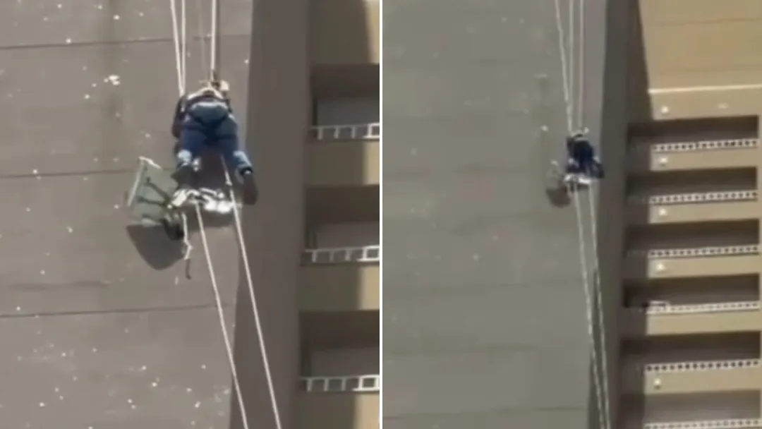 Trabalhador é resgatado a 130m de altura em prédio de Goiânia