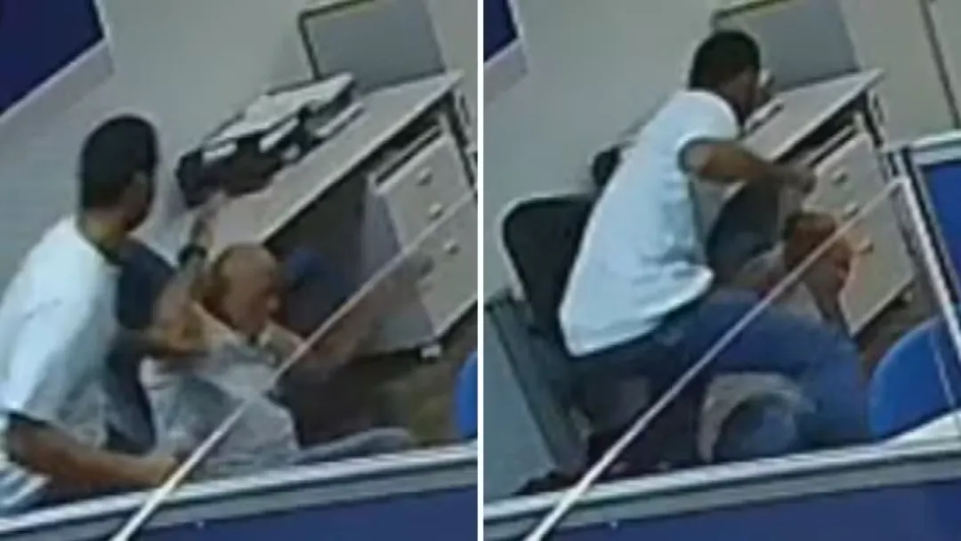 Policial armado espanca servidor de 73 anos em agência do INSS em Goiânia