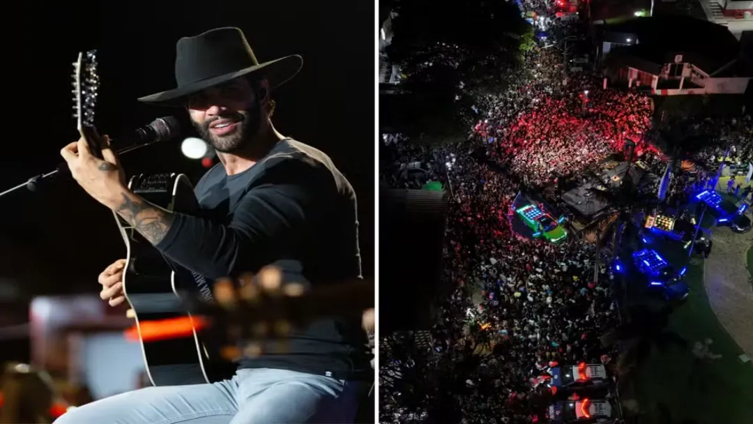 Gusttavo Lima faz show grátis em lago de Goiás