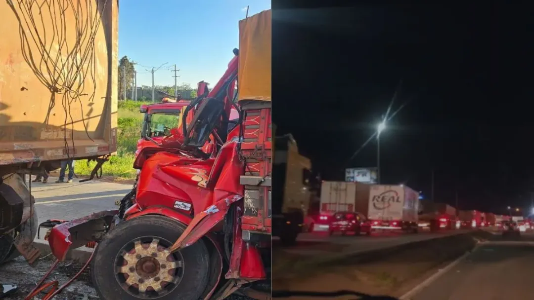 Acidente entre caminhões mata dois na BR-153