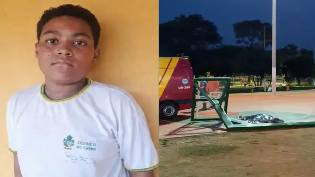 Adolescente de 14 anos morre após cesta de basquete cair em praça de Rio Verde
