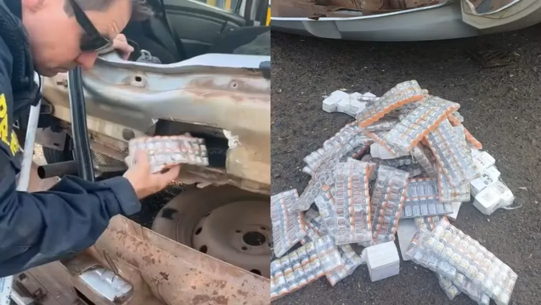 PRF apreende 2 mil ampolas de canetas emagrecedoras escondidas em carro na BR-153
