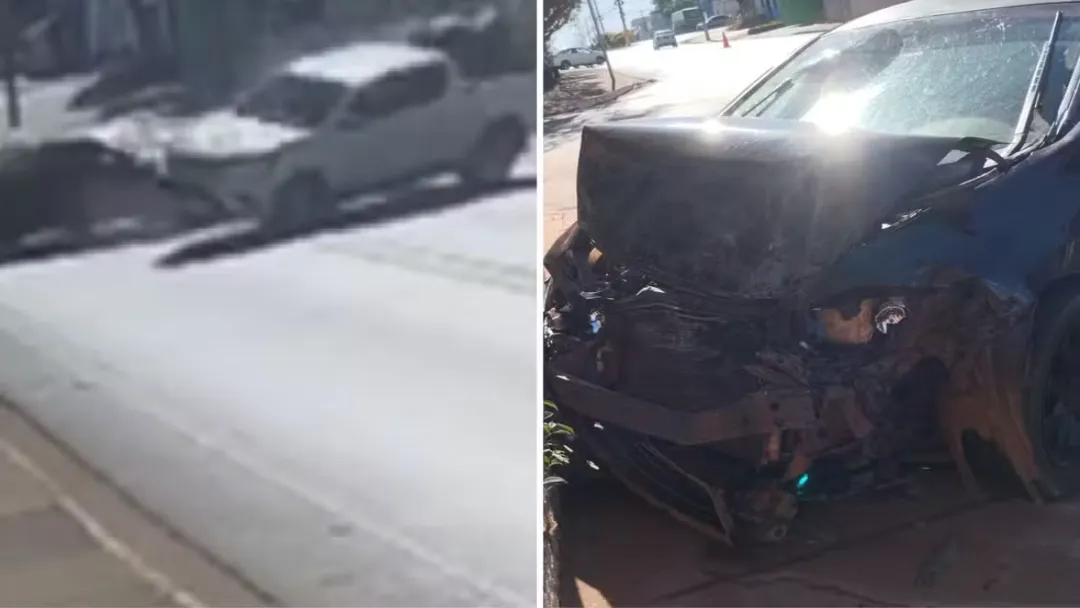 Adolescente de 13 anos dirige carro, provoca acidente e deixa quatro feridos em Aporé