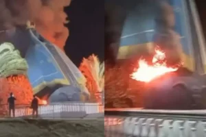 Velas acesas durante oração provocaram incêndio que destruiu imagem de Nossa Senhora Aparecida em Nerópolis