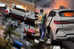 Homem morre após carro pegar fogo em acidente na GO-020