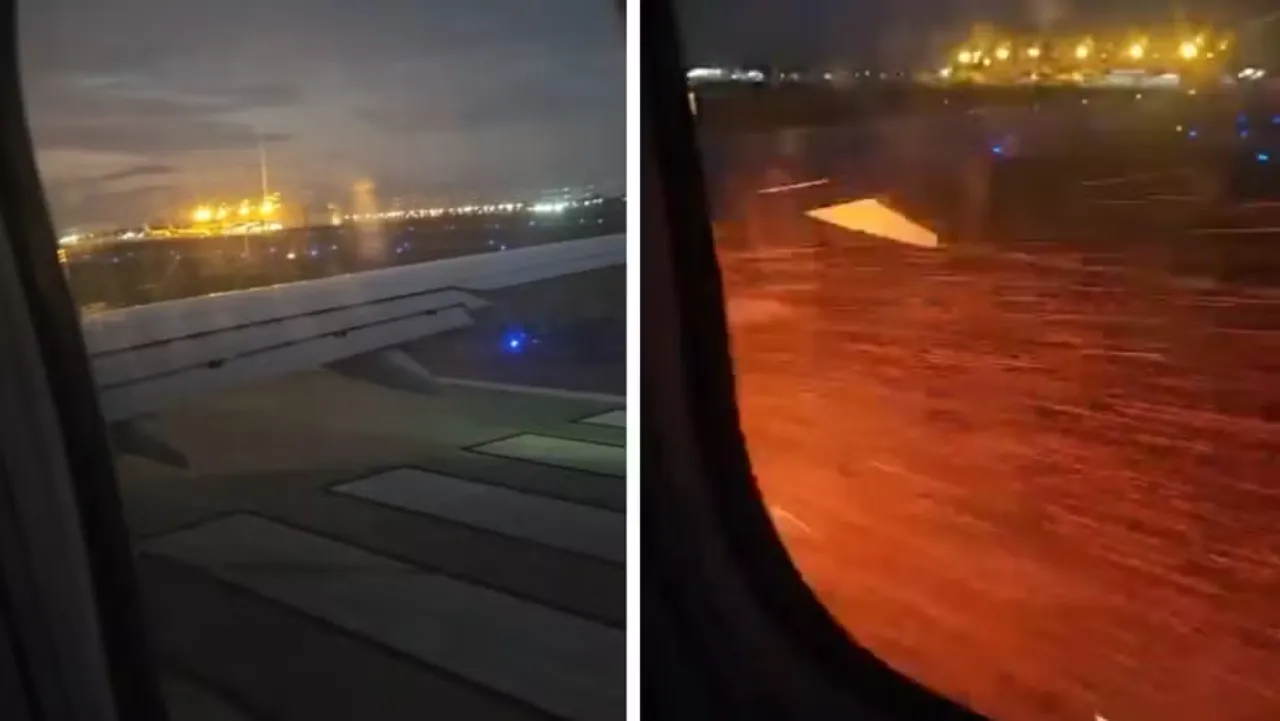 Motor de avião pega fogo durante decolagem em Goiânia