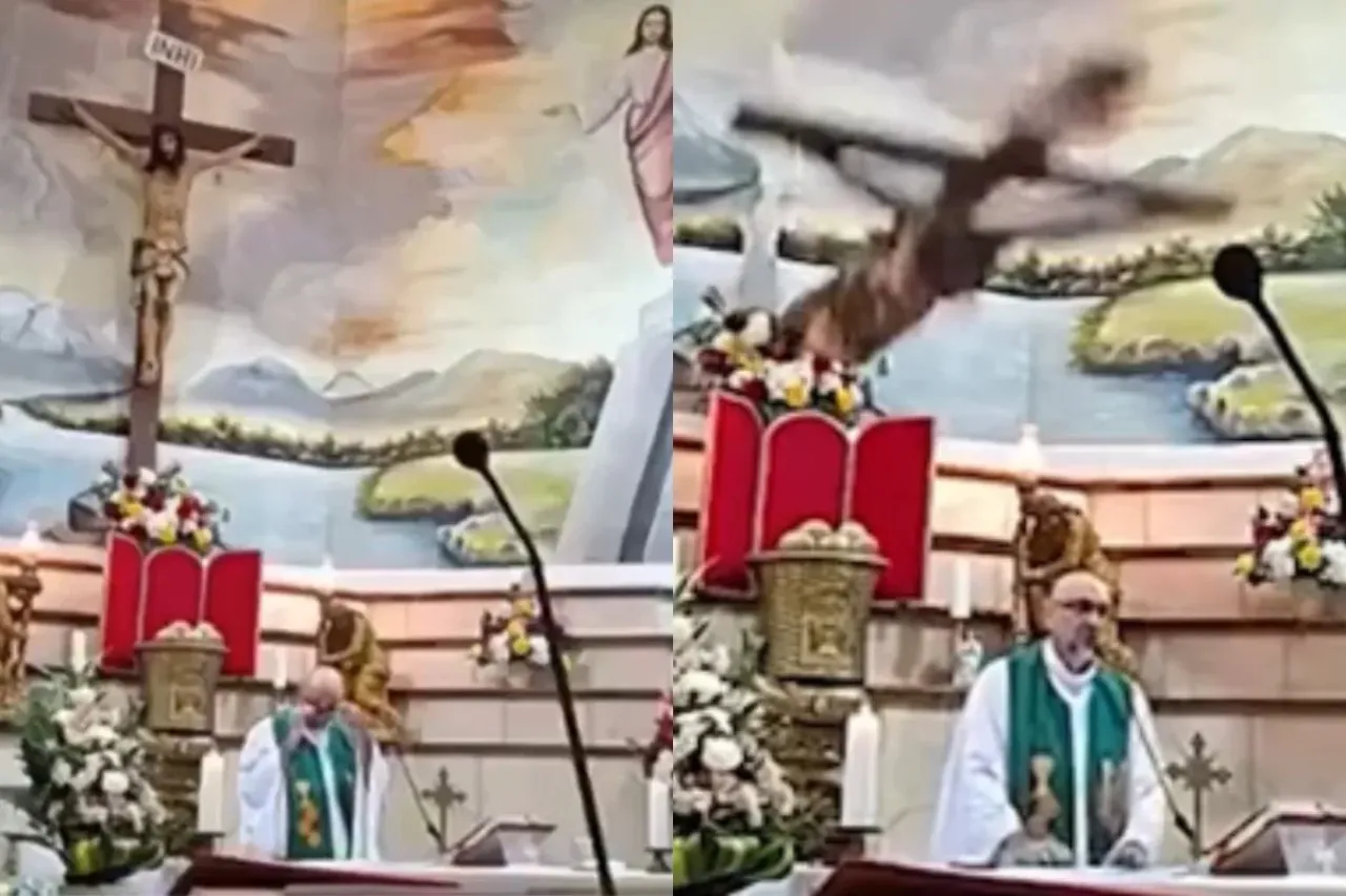 Padre morre após ser atingido por cruz durante missa