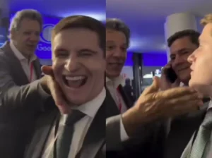Haddad dá tapinhas no rosto de Pavanato após provocação
